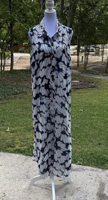 Maxi Camisa Vestido Cabi Sin Mangas Frontal Abotonada Multicolor Aberturas Laterales Talla L Foto 1 de 4