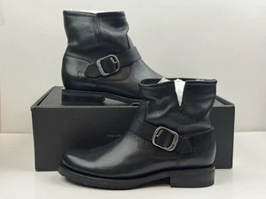Frye Veronica Damen-Bootie mit seitlicher Schnalle Größe 7,5 schwarzes Leder 1869217 - Bild 1 von 6
