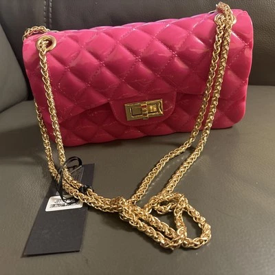 Bolso de Hombro Deluxity Los Angeles Edredón Rosa Repujado Doble Plegable Correa Jelly Foto 1 de 4