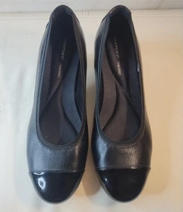 ROCKPORT Truss Comfort Pumps Black Leather Patent Leather Cap Toe Women's 8 M - Picture 1 of 10
