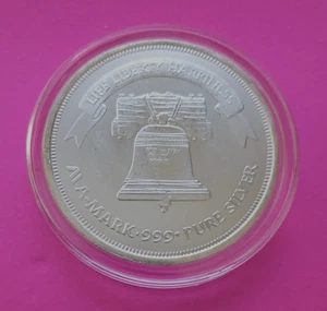 1 oz 999 Silver Round - A-Mark Liberty Bell In Airtite Capsule - Bild 1 von 2
