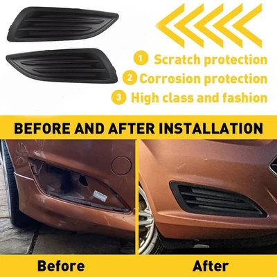 2pcs For 2014-2019 Ford Fiesta Black Replacement Fog Light Cover Left Right ED — 第 1/4 张图片