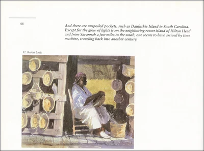 1983 Винтажный принт леди корзина плетение McClellanville Южная Каролина краска изображение - Изображение 1 из 3