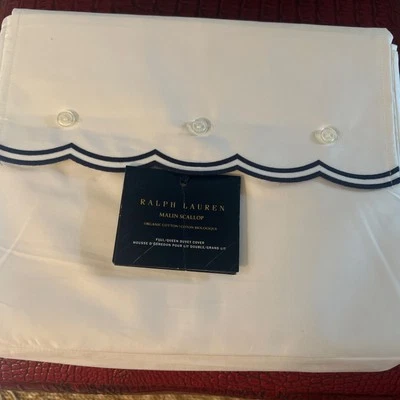 Ralph Lauren Home Queen Duvet Cover Malin Scallop Polo Navy New - Image 1 of 2