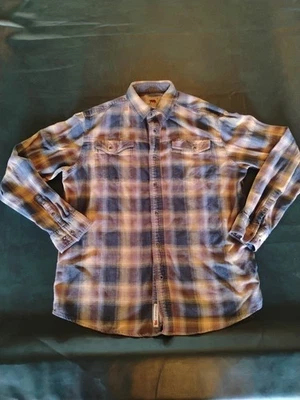 Dakota Grizzly Plaid Flannel thru Snap Brown/Gold/Gray Size XL - Image 1 of 4