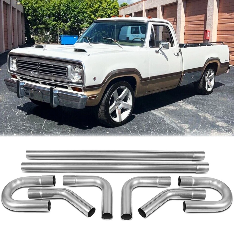 Tubo de escape de 2,5" mandril de acero inoxidable para camioneta Dodge D100 D200 D300 Foto 1 de 4