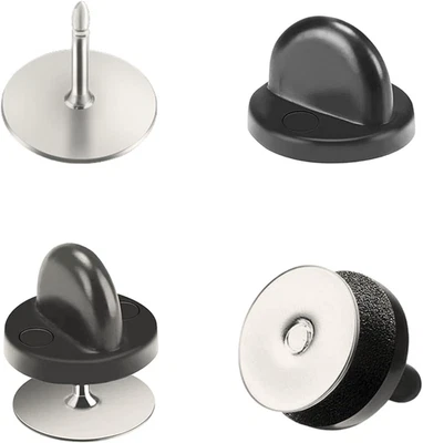 Tachuelas de corbata pasadores en blanco con respaldos de pasador de goma PVC, 50 pares de cierre de bloqueo Foto 1 de 4