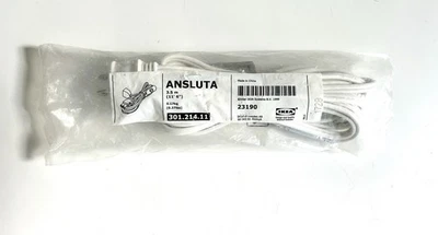 IKEA ANSLUTA White 11' 6" Power Supply Cord w/Switch 301.214.11 - NEW SEALED  - Image 1 of 2
