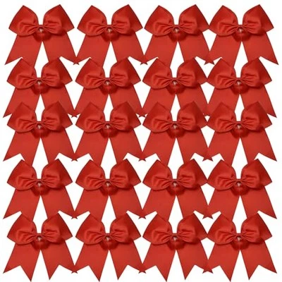 Arcos para animadoras 8 pulgadas 20 piezas soporte para cola de caballo lazos para animadoras corbata para el cabello () rojo Foto 1 de 2