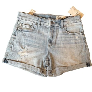 Cosmic Blue Love Shorts Damen 28 Distressed Denim Bündchen Freizeit Sommer leichte Wa - Bild 1 von 5