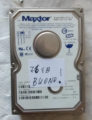 Hard Disk 80 GB Maxtor Diamond Max Plus 9  interfaccia IDE - Immagine 1 di 3