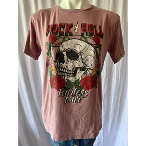 Rock & Roll Fearless Tour Skull Graphic Tee Shirt - Medium - Picture 1 of 7