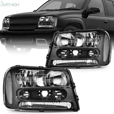 For 2002-2009 Chevy Chevrolet Trailblazer Headlights Assembly Replace Lamps Pair - Image 1 of 4
