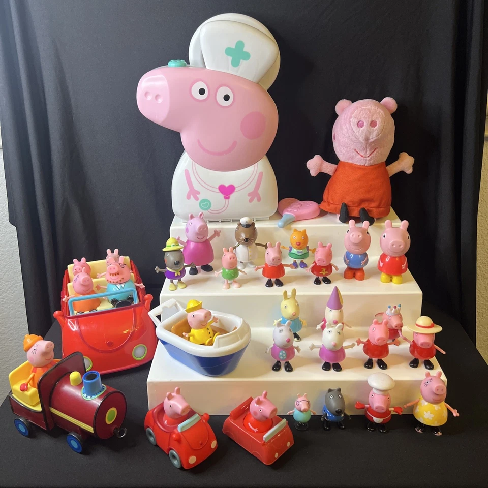 Lote de 35 FIGURAS Peppa Pig & Friends 2" - 3", Peluche parlante, Estuche, Coche parlante Foto 1 de 4