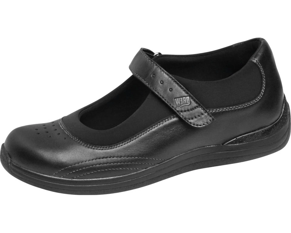 Drew Women's Rose Mary Jane Shoes Black Leather / Black Stretch - Image 1 of 1