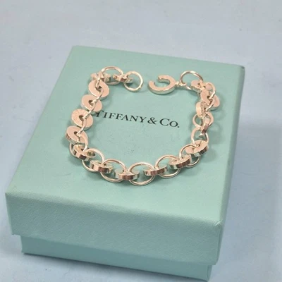 Tiffany & Co. 1837 Italy Circle Interlocking Ring Link Chain Bracelet Size 7" - Image 1 of 4