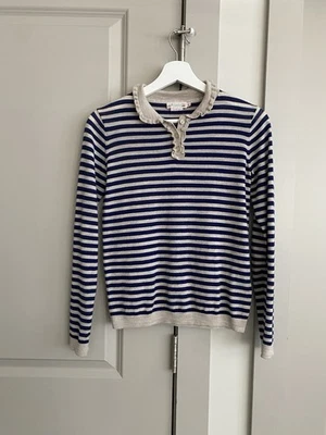Suéter Polo Bonpoint Paris Niñas Lana Merino a Rayas 14 años Funciona Pequeño Foto 1 de 4