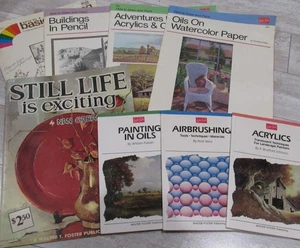 Walter Foster Art Drawing Painting Instruction Lot 8 Books Acrylic Oil Drawing - Picture 1 of 2