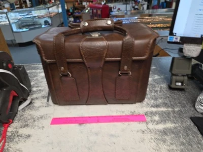 ANTIGUA BOLSA CÁMARA EXPANDIBLE MARRÓN VINTAGE CARCASA RÍGIDA EL-3 HECHA EN EE. UU. RETRO Foto 1 de 4