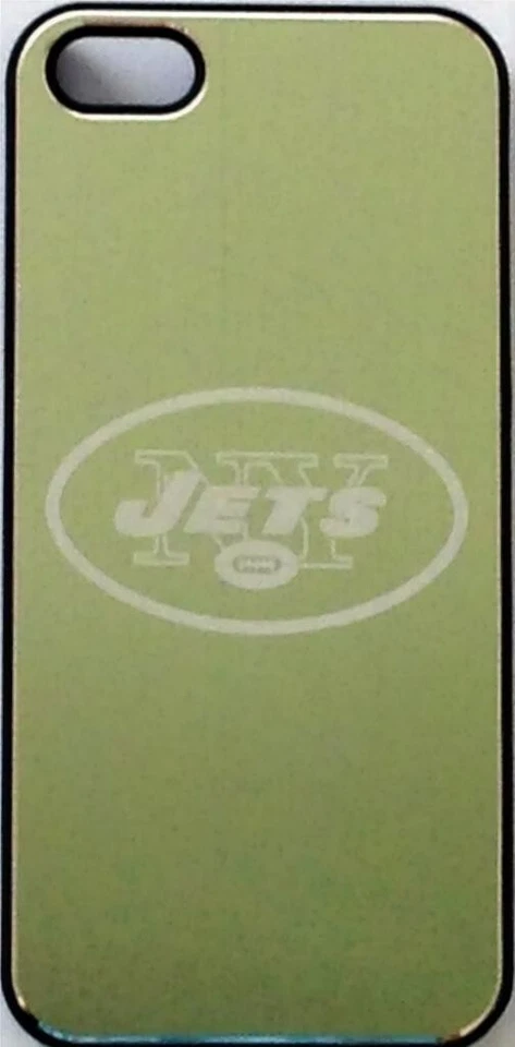 Funda de teléfono de metal cepillado con logotipo grabado de los New York Jets iPhone 5 5s Foto 1 de 1