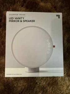 Sharper Image LED Vanity Mirror and Speaker Silver in OEM Box - Picture 1 of 3