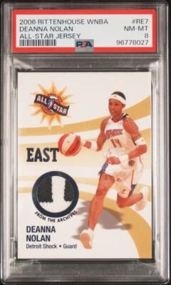 2006 Rittenhouse WNBA Deanna Nolan All Star Jersey PSA 8 2-color! Detroit Shock - Image 1 of 2