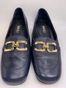 VanEli Ladies Black Leather Slip On Low Heel Shoe Size 7.5  - Picture 1 of 4