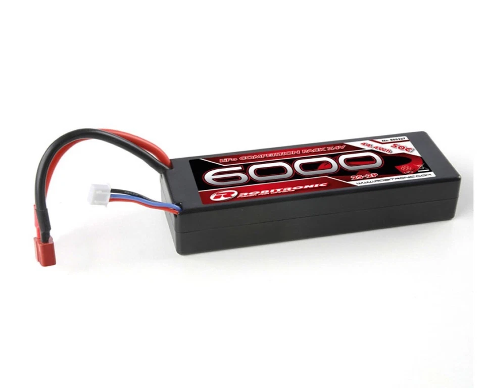 Robitronic LiPo 7.4V 6000mAh 50C 2S-2P Racing Pack T-Stecker R05227  - Bild 1 von 1