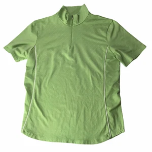 Cutter Buck Women's Short Sleeve Golf Polo Shirt Quarter Zip Green White Dot Lg - Picture 1 of 13