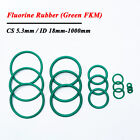 O-Ring CS 5.3mm Green FKM Fluorine Rubber O Ring Seal Washer Gasket ID 18-1000mm