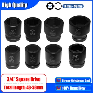 1 Stck. Schwer 3/4 Zoll Vierkant 17-46 mm Metrisch 6 Pt Schlagschrauber Steckschlüssel Nuss - Bild 1 von 31