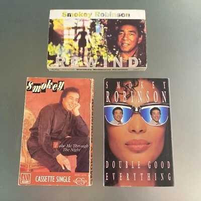 Smokey Robinson 3 CASSETTE LOT: Double Good Everything, Rewind, Through Night Foto 1 de 4