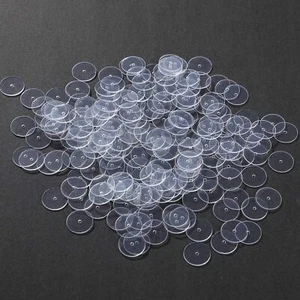 USA 100 Clear Heavy Duty Plastic Nylon Earring Backs Holder Discs Lift .6mm Hole - Picture 1 of 1