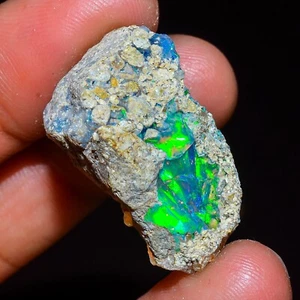 23.00 Cts 100% Natural Fantastic Ethiopian Opal 24X14X13 MM Rough Loose Gemstone - Picture 1 of 2