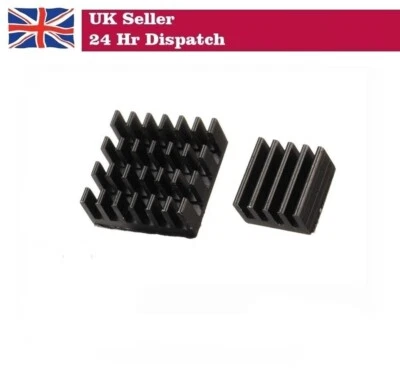 Schwarz Aluminium Kühlkörper Set Raspberry Pi / Zero SELBSTKLEBEND  - Bild 1 von 4
