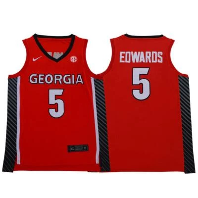 Anthony Edwards Georgia Men Jersey - All Stitched Red