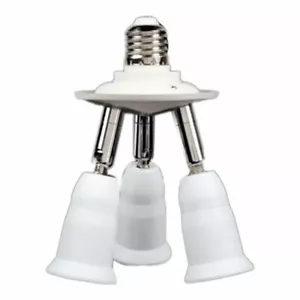E27 3 in 1 LED Light Lamp Bulb Adapter Converter Split Splitter Base Socket - Picture 1 of 2