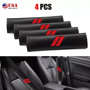 4X Red Safety Seat Belt Shoulder Pad Cover for Dodge Accessories Comfortable - Picture 1 of 11