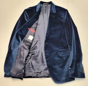 Nwot PAUL SMITH Velvet Blazer Men's 40 R EU 50 Blue 100% Cotton Sport Coat ITALY - Picture 1 of 7