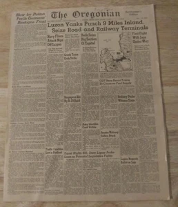 WWII Soldatenausgabe Portland Oregonian 12. Januar 1945 - Bild 1 von 4