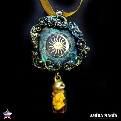 Jewelry Necklace Protective Talisman Pendant Magick Amulet Charm Sun Moon Urn - Image 1 of 4