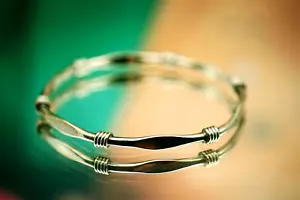 Sterling Silver 925 Bracelet Bangle 18,39g 6,5cm in diameter - Picture 1 of 5