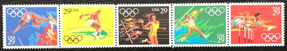Scott #2553-57 1991 - 29¢ - Juegos Olímpicos de verano - Tira de 5 - Como nuevo casi nuevo Foto 1 de 1
