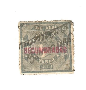 India Secundrabad on Berar Revenue 1890 gris usado - Imagen 1 de 1