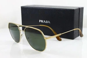 Prada Men's Sunglasses PR55US ZVN198 Pale Gold Polarized Lens 57mm New Authentic - Picture 1 of 4