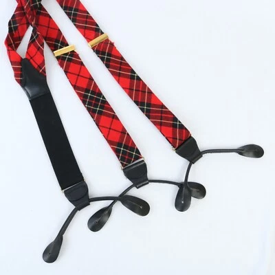 DE COLECCIÓN PELÍCANO ROJO NEGRO CUADROS LANA TARTÁN CUERO NEGRO TIRANTES TIRANTES TIRANTES TIRANTES Foto 1 de 4