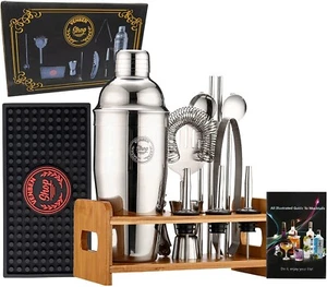 VENBEN SHOP Cocktail Shaker Set with Stand - Stainless Steel Bartender Kit - Picture 1 of 6