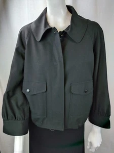 DKNYC BLACK RAGLAN SLEEVE SHORT BLACK BUTTON Fully Lined Jacket Coat L - Picture 1 of 6