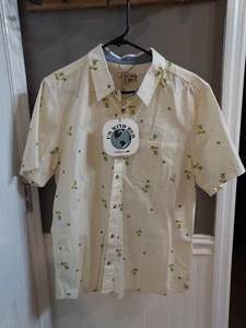  Neu mit Etikett😊Toad & Co Herren FLETCH Salt Happy Hour Print Ss Knopfleiste SHIRT Gr. M - Bild 1 von 5