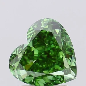 Heart Fancy Vivid Green 2.03 Cts VS1 Lab Grown CVD Diamond With Free Shipping - Picture 1 of 10